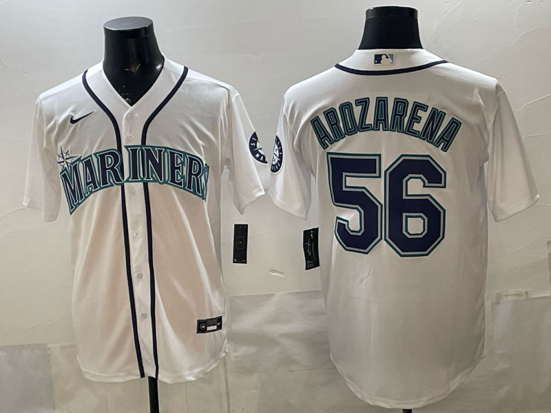 Men 2026 Seattle Mariners #56 Arozarena white Nike MLB Jersey 003